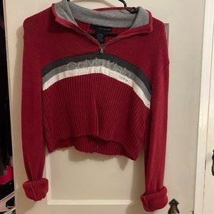 Calvin Klein zip up cropped sweater
